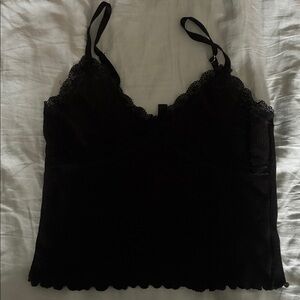 H&M Black Lace Detail Top